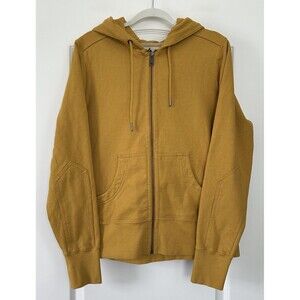 American Giant Hoodie Womens XL Full Zip Heavyweight Sweatshirt Yellow Sweater